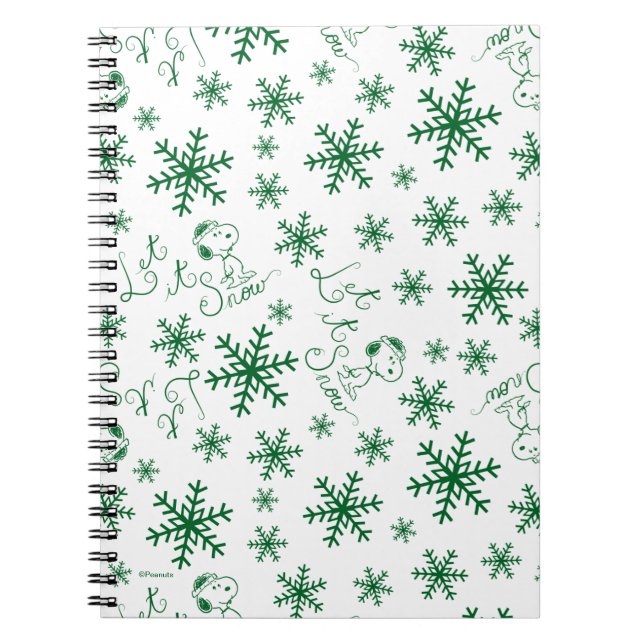 Peanuts | Christmas Snoopy Let It Snow Pattern Notebook (Front)