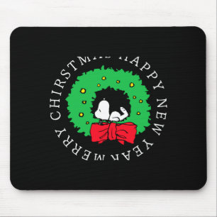 Peanuts Christmas Wreath Mouse Pad