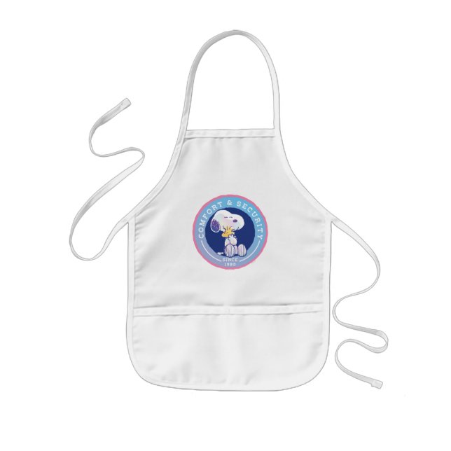 Peanuts | Comfort & Security Badge Blue Kids Apron (Front)