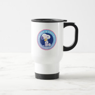 Peanuts   Comfort & Security Badge Blue Travel Mug