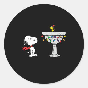 Peanuts Decorated Bird Bath  Classic Round Sticker