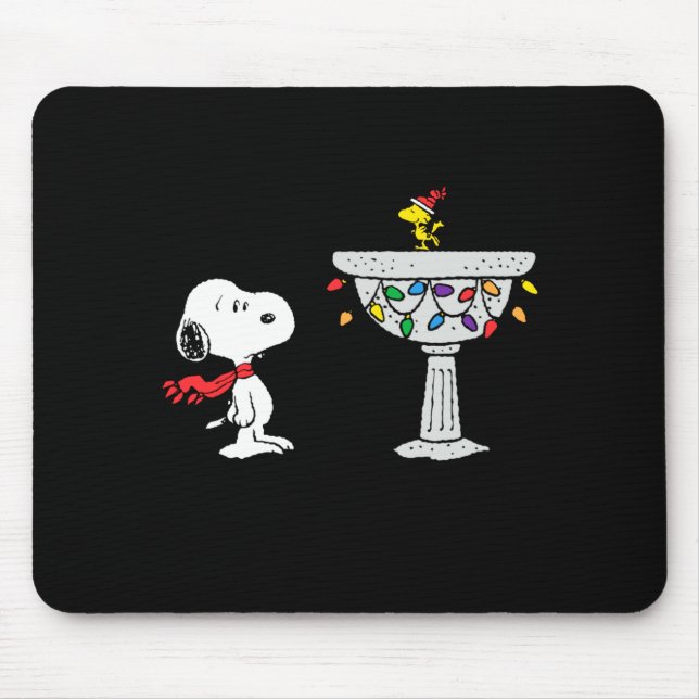 Peanuts Decorated Bird Bath  Mouse Pad (Front)