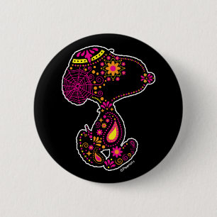 Peanuts   Decorated Day of the Dog 6 Cm Round Badge
