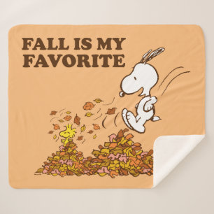 Peanuts   Fall Is My Favourite Sherpa Blanket