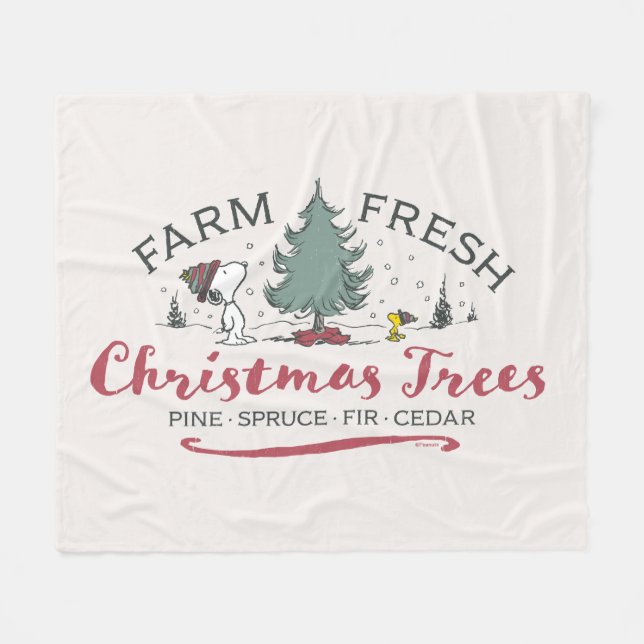 Peanuts | Farm Fresh Christmas Trees Fleece Blanket (Front (Horizontal))