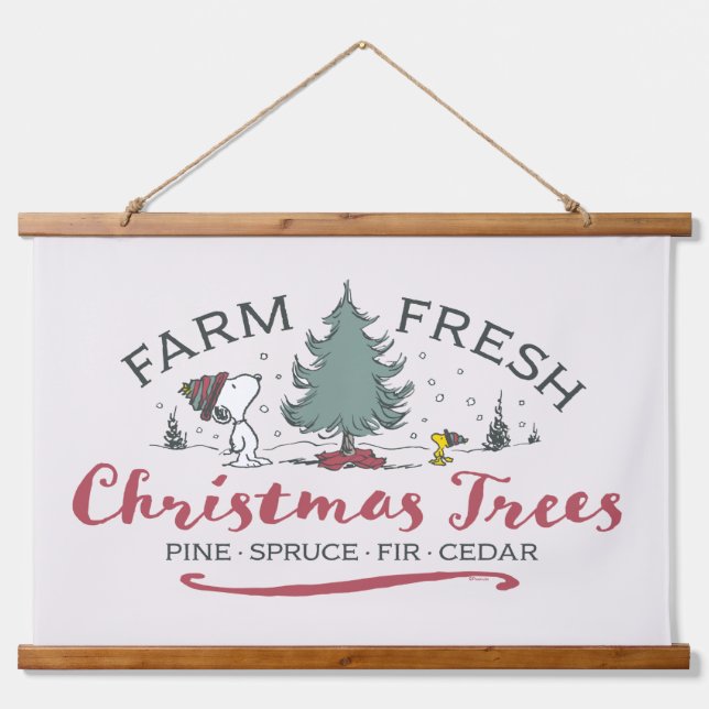 Peanuts | Farm Fresh Christmas Trees Hanging Tapestry (Front)