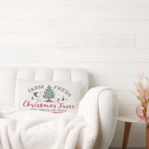 Peanuts Farm Fresh Christmas Trees Lumbar Cushion