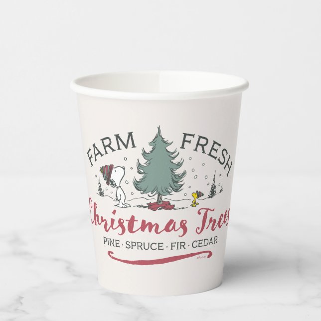 Peanuts | Farm Fresh Christmas Trees Paper Cups (Left)