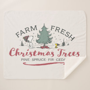 Peanuts   Farm Fresh Christmas Trees Sherpa Blanket