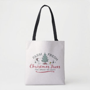 Peanuts   Farm Fresh Christmas Trees Tote Bag