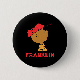 Peanuts Franklin Baseball Cap T Shirt 6 Cm Round Badge