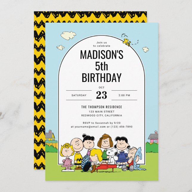 Peanuts | Franklin Birthday Invitation (Front/Back)