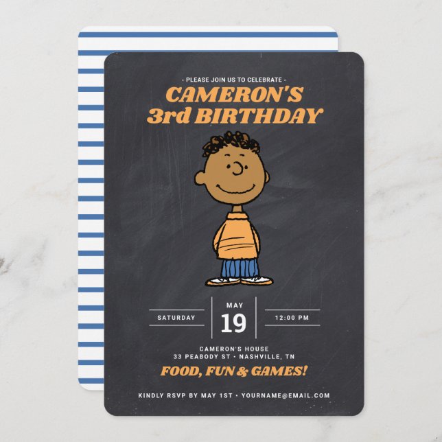 Peanuts | Franklin Birthday Invitation (Front/Back)