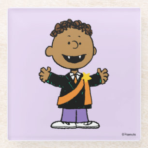 Peanuts Franklin Halloween Vampire Glass Coaster