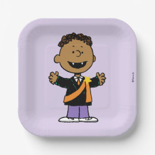 Peanuts Franklin Halloween Vampire Paper Plate