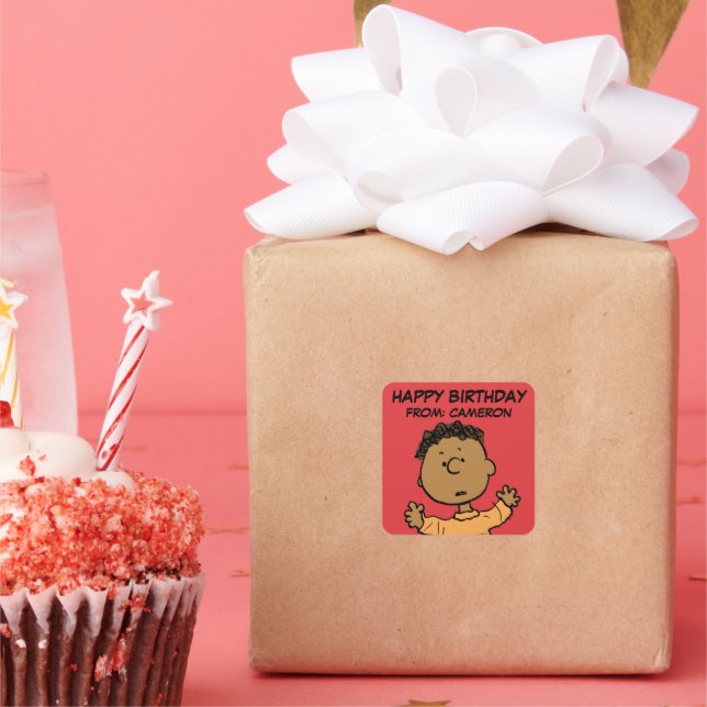 Peanuts | Franklin Look | Happy Birthday Square Sticker (Party)
