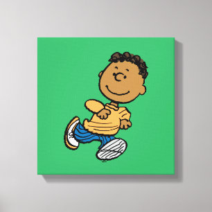 Peanuts Franklin Running Canvas Print
