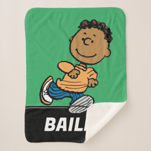 Peanuts   Franklin Running Sherpa Blanket
