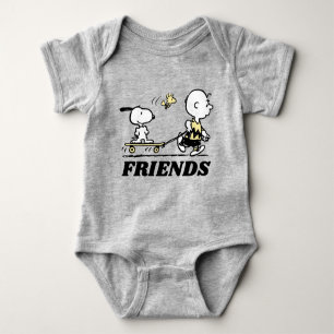 PEANUTS Friends Skate Boarding Baby Bodysuit