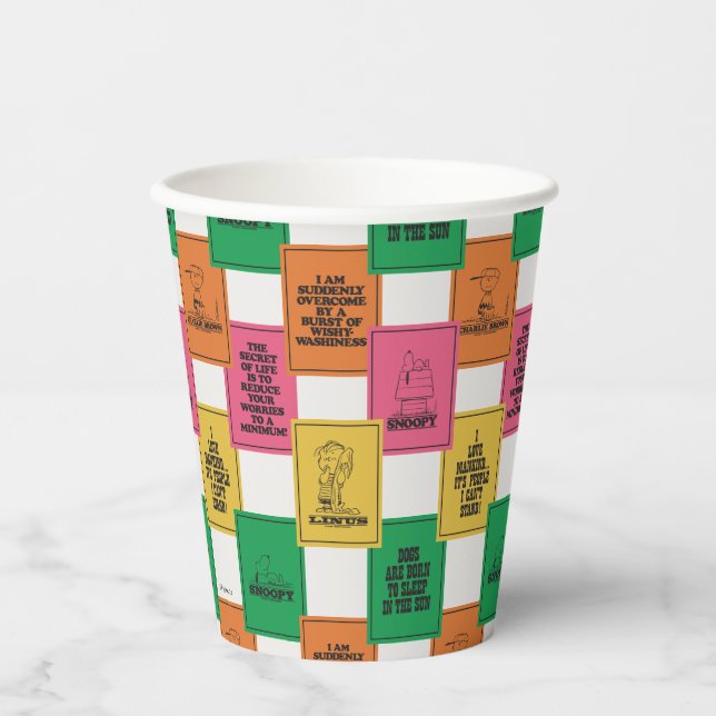 Peanuts | Fun Colorblock Pattern Paper Cups (Front)