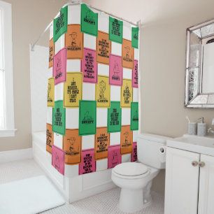 Peanuts   Fun Colorblock Pattern Shower Curtain