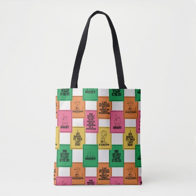 Peanuts | Fun Colorblock Pattern Tote Bag (Front)