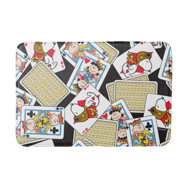 Peanuts Gang Card Deck Pattern Bath Mat (Front)
