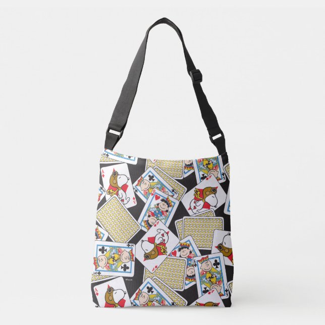 Peanuts Gang Card Deck Pattern Crossbody Bag (Front)