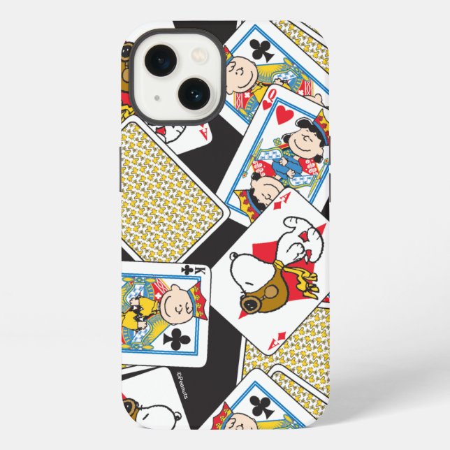 Peanuts Gang Card Deck Pattern iPhone Case (Back)