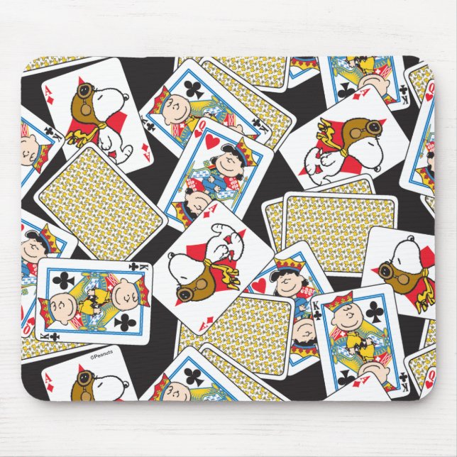 Peanuts Gang Card Deck Pattern Mouse Pad (Front)