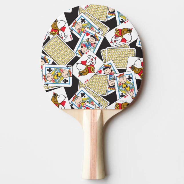 Peanuts Gang Card Deck Pattern Ping Pong Paddle (Front)