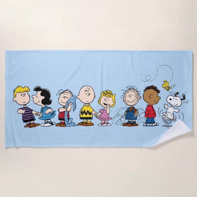 Peanuts Gang Group Lineup Beach Towel (Front)