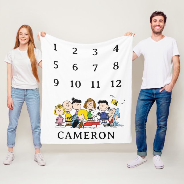 Peanuts Gang | Monthly Milestone Baby Fleece Blanket (In Situ)