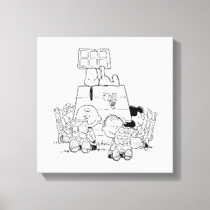 Peanuts Gang Reading Comics Canvas Print