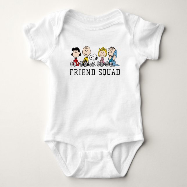 Peanuts Gang Sitting Together Baby Bodysuit (Front)