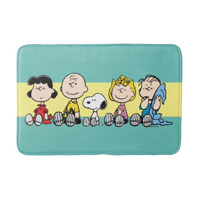 Peanuts Gang Sitting Together Bath Mat (Front)