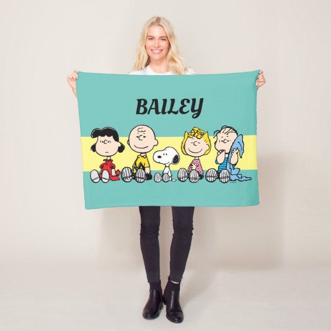 Peanuts Gang Sitting Together Fleece Blanket (In Situ)