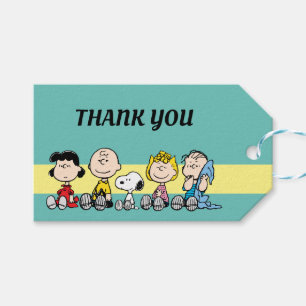 Peanuts Gang Sitting Together Gift Tags