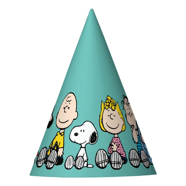 Peanuts Gang Sitting Together Party Hat (Front)