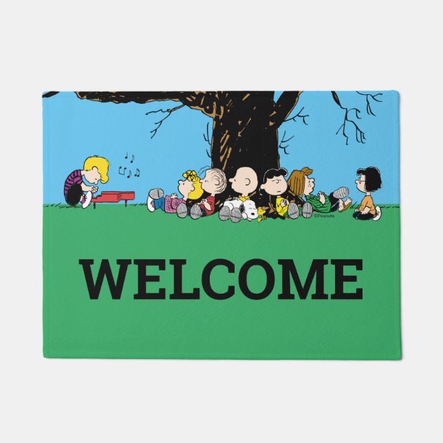 Peanuts Gang Under A Tree Doormat (Front)