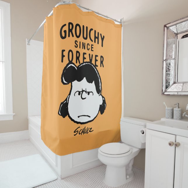 Peanuts | Grouchy Since Forever Lucy Shower Curtain (In Situ)
