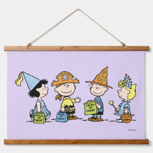 Peanuts Halloween Trick or Treaters Hanging Tapestry