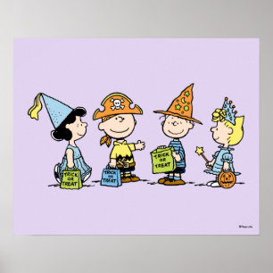 Peanuts Halloween Trick or Treaters Poster