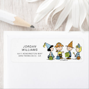 Peanuts Halloween Trick or Treaters Return Address Label