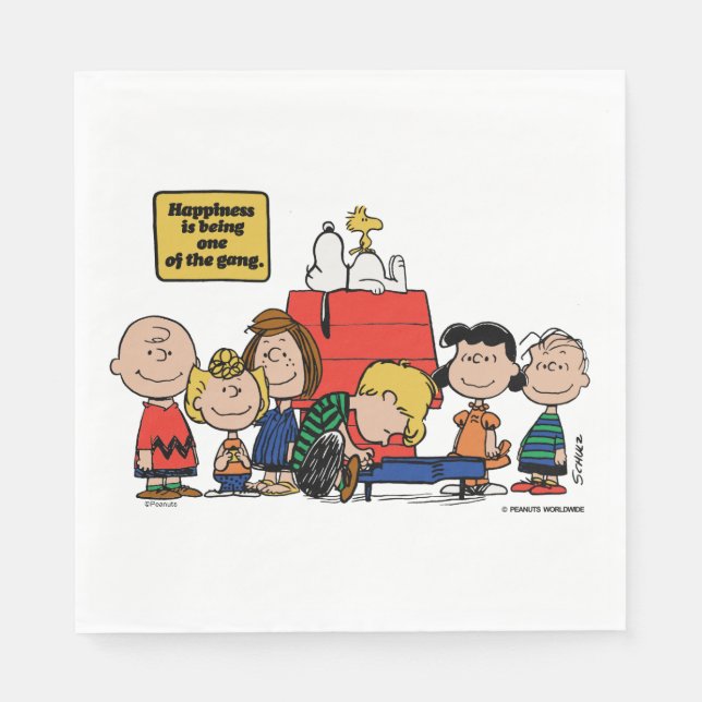 Peanuts | Happiness is Being One of the Gang Napkin (Front)