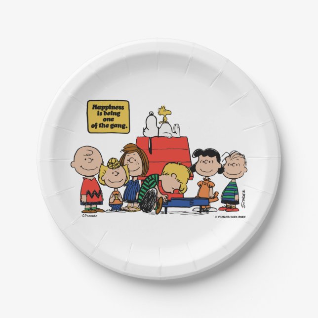 Peanuts | Happiness is Being One of the Gang Paper Plate (Front)