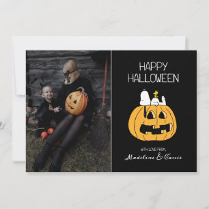 Peanuts   Happy Halloween Snoopy & Jack O' Lantern Holiday Card