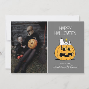 Peanuts   Happy Halloween Snoopy & Jack O' Lantern Holiday Card