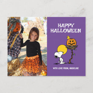 Peanuts Happy Halloween Snoopy & Woodstock Holiday Postcard