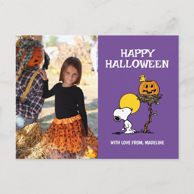 Peanuts | Happy Halloween Snoopy & Woodstock Holiday Postcard (Front)